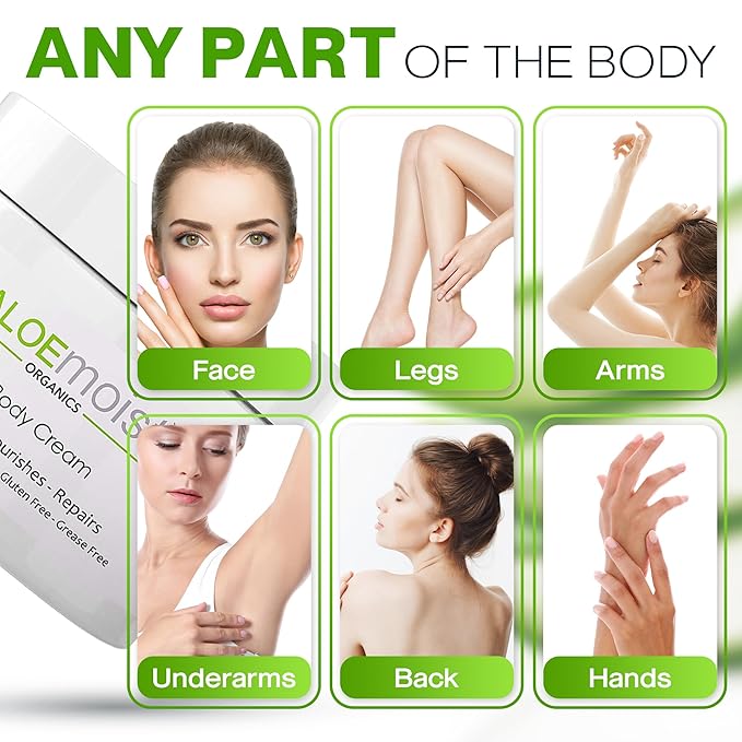 Organic Aloe Vera Lotion - Face & Body Moisturizing Cream with Natural Aloe Vera, Vitamin E Oil, Vitamin C, Retinol Cream, Shea Butter – Anti Aging Face Moisturizer for Women, Dry Skin (4 oz)