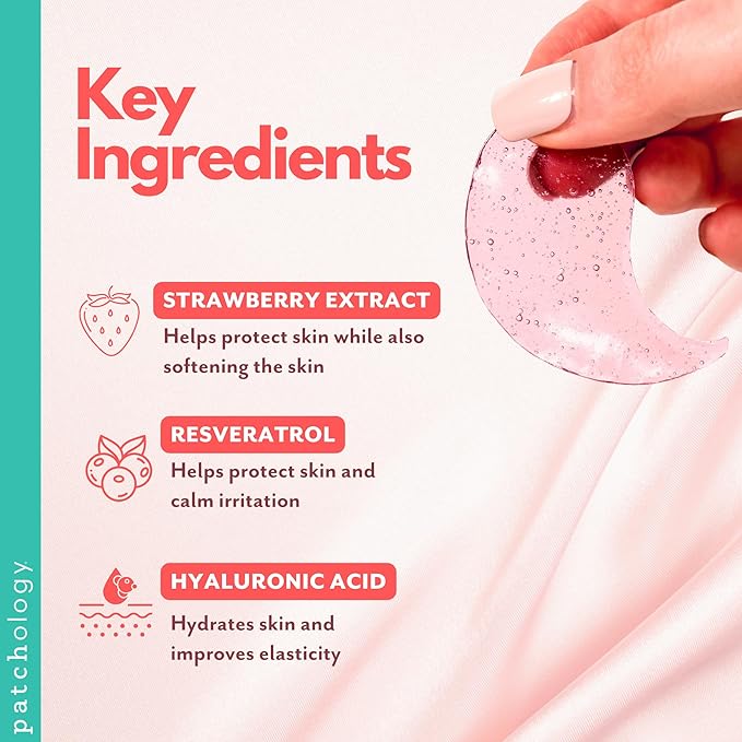 Patchology Serve Chilled Rosé Hydrating Under Eye Patches – Hyaluronic Acid & Antioxidant-Infused Eye Masks to Reduce Dark Circles, Puffiness & Fine Lines - Ideal Skincare Essentials (5 Pairs)
