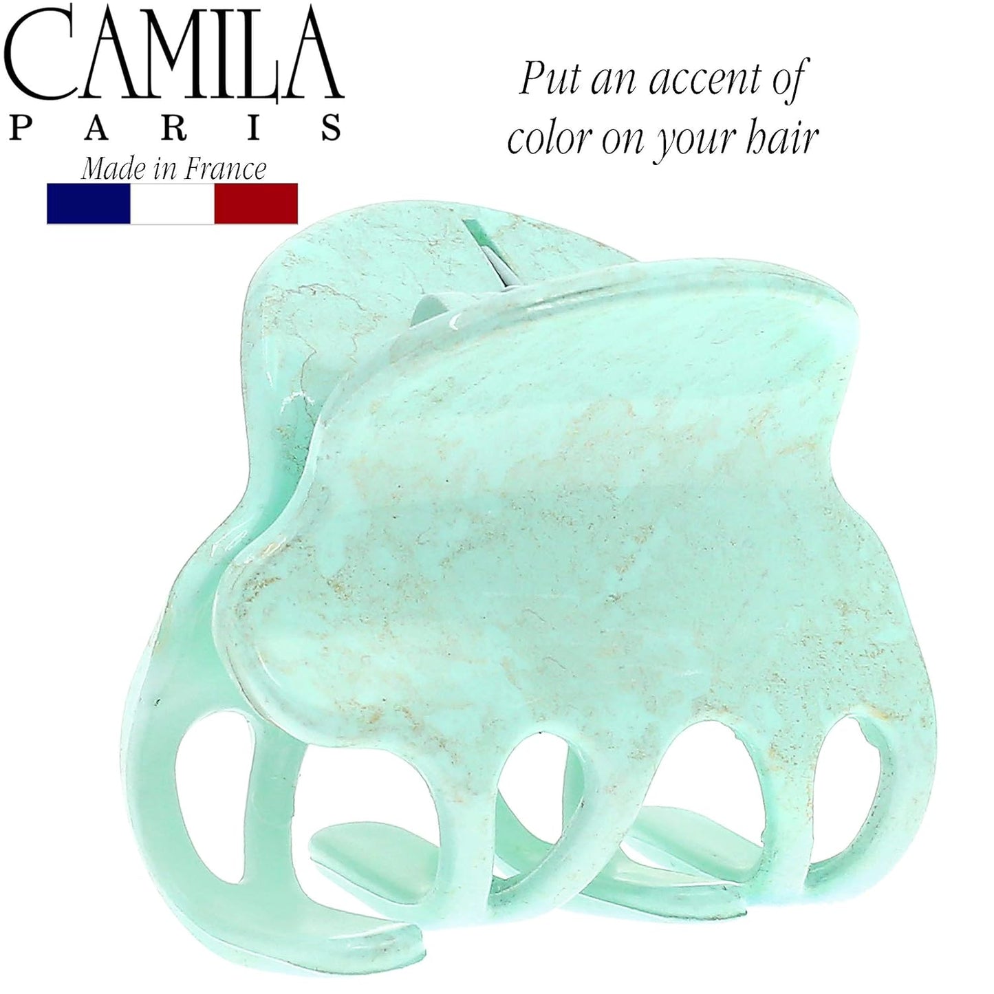 Camila Paris CP3130 French Hair Clip for Women, Small Mint Girls Hair Claw Clips Fashion Durable Hair Accessories for Women, Luxury Ladies Strong Hold No Slip Grip Clamp, Made in France