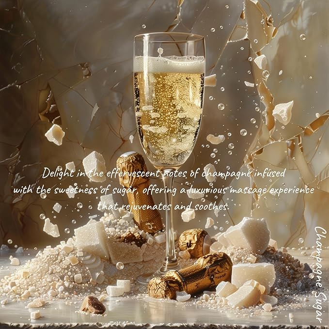 MELONY Massage Candle - Holiday Candle Gifts for Women & Men - Moisturizing Body Oil Candle for Home Spa - Body Massage Oils & Lotion Candle - 8.1oz (Champagne Sugar)