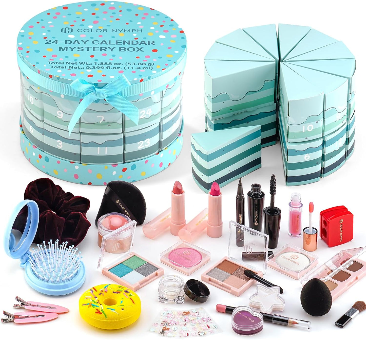 Color Nymph Makeup Advent Calendar 2025, 24 Days Advent Calendar Mystery Box for Christmas, Makeup Gift Sets - Xmas Beauty Countdown Calendar Cosmetics Kit for Women Girls Teens Daughters #Mint Green