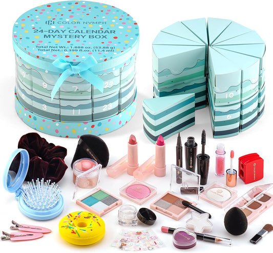 Color Nymph Makeup Advent Calendar 2025, 24 Days Advent Calendar Mystery Box for Christmas, Makeup Gift Sets - Xmas Beauty Countdown Calendar Cosmetics Kit for Women Girls Teens Daughters #Mint Green