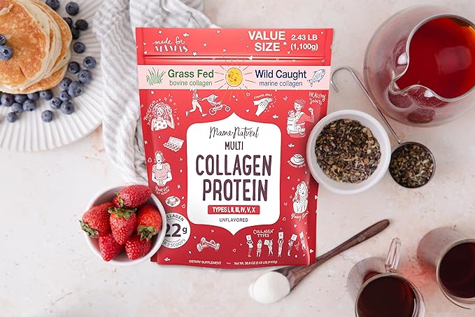 Multi Collagen Protein Powder Value Pack (100 Servings) - Unflavored & Hydrolyzed with 6 Types (1, 2, 3, 4, 5 & 10) - Pure Collagen Peptides for Women - Grass Fed Beef, Wild Fish & USA Eggshell