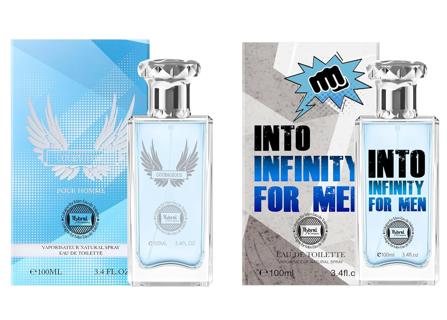 Hybrid & Company Mens 2 Pcs Courageous Into Infinity Eau De Perfum Vaporisateur Natural Spray