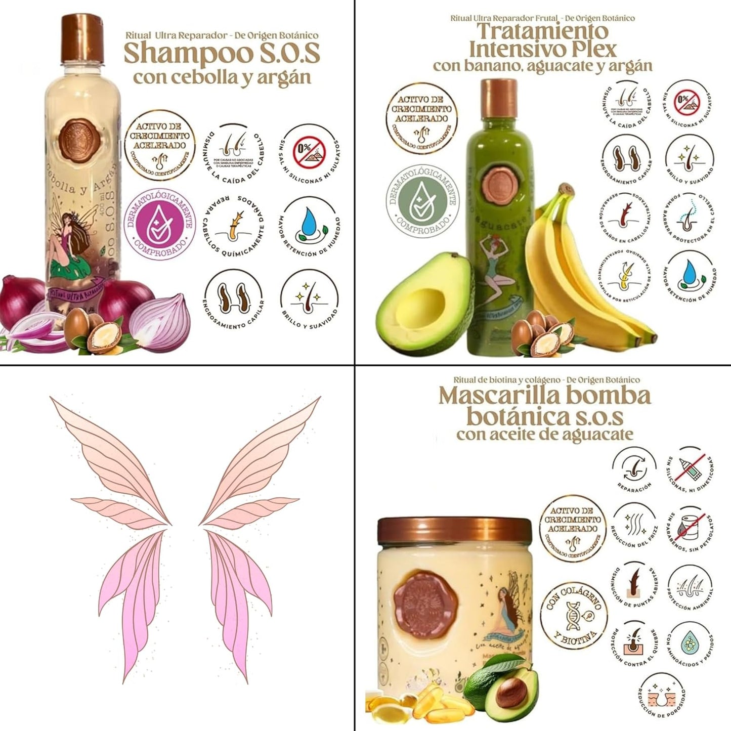 Aftercare for Ritual Botánico Keratina Orgánica | Treatment to Straighten, Repair and Relax Hair | All Natural, Organic & Vegan Ingredients | Product of Colombia (3 Piece Kit-SOS Shampoo)