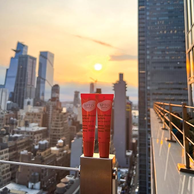 Orange Blossom Lip Balm w/Coconut Oil Trio: Pocket Lip Moisturizer for Dry, Chapped Lips, Set of 3, 0.33 fl. oz. Each