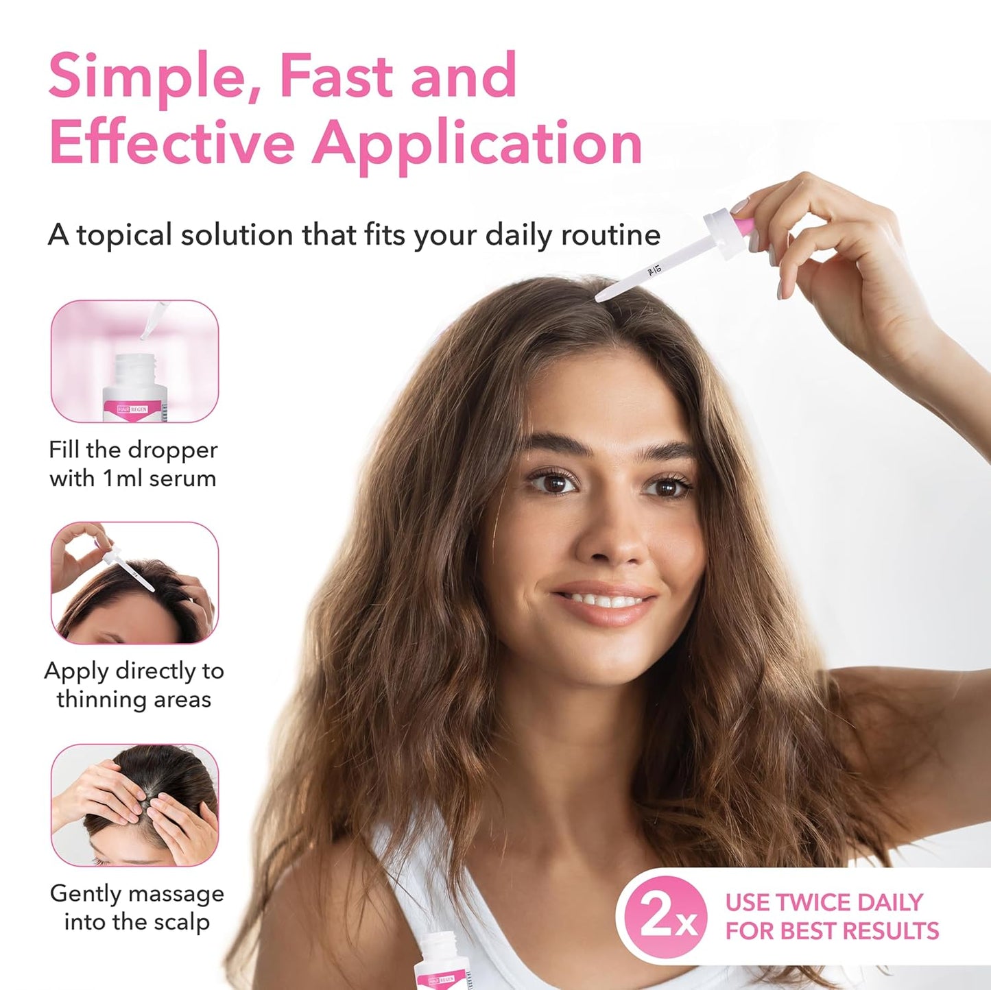 Minoxidil For Women 2% Hair Regrowth Treatment for Women, 1-Month Supply, Unscented, 2 fl oz