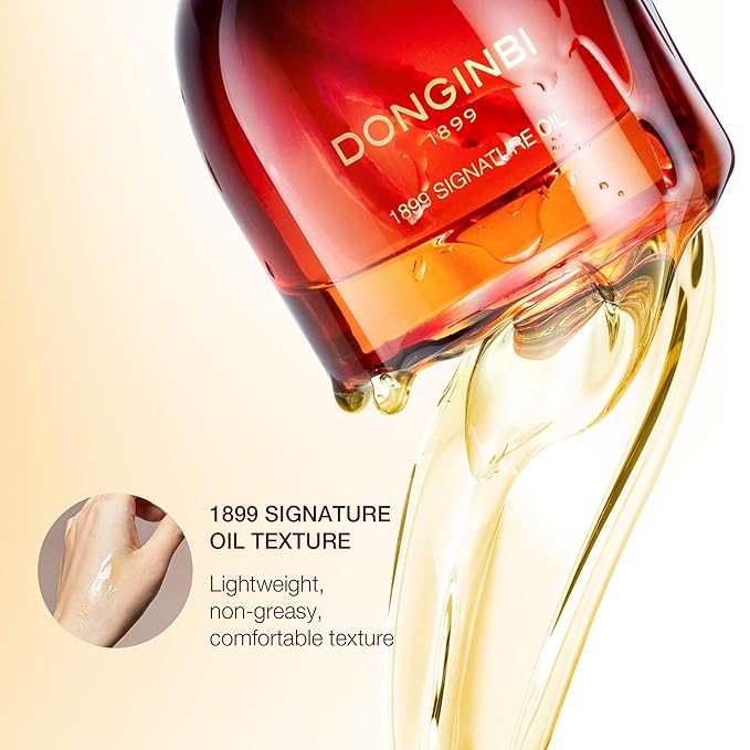 Donginbi 1899 Signature Oil - Mother's Day Gifts, Face Oil for Women with Red Ginseng Extraction Technology, Jojoba Seed Oil & Sweet Almond Oil, Korean Skin Care, 0.52 floz / 15ml