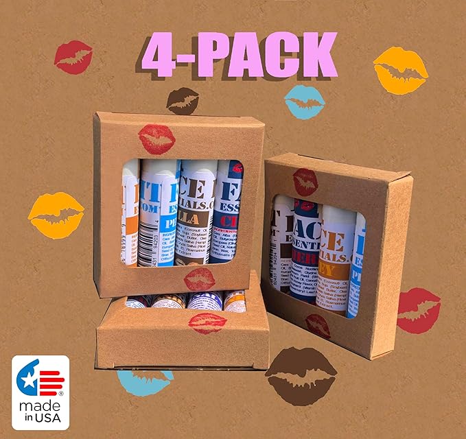 All natural Lip Balms. 4 Pack