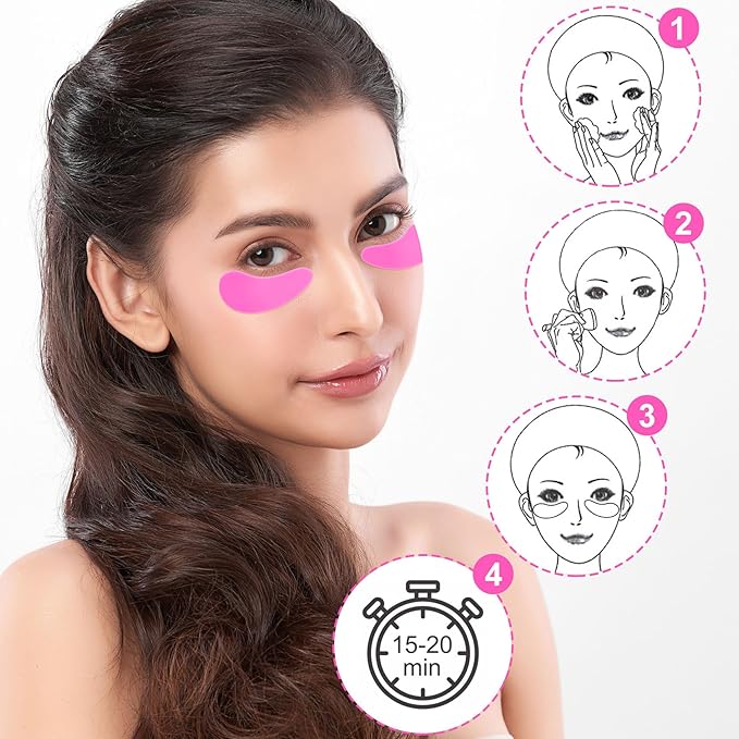 5 Pairs Silicone Under Eye Patches, Reusable Under Eye Mask Pad, Lower Lash Isolation Pads Skin Care Beauty Tool for Reduce Wrinkles and Fine Lines