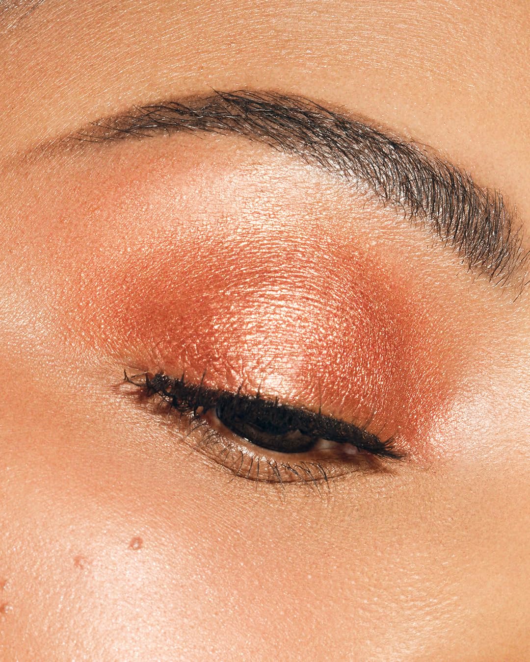 MAKE Beauty Multi-Chromatic Eye Shadow. Metal Reflecting Luminous Foil Finish Creamy, Buildable, Dimensional Long-wear, Crease-proof Powder Eyeshadow, Multichrome Shade - Blaze, Bronze