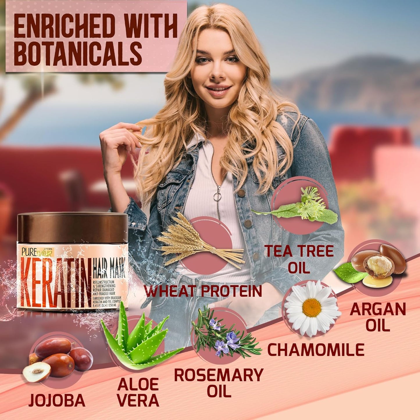 Keratin Hair Mask - Deep Conditioning Treatment for Dry and Frizzy Hair - Advanced Repair for Extremely Damaged Hair - Hydrating Conditioner with Collagen Protein, Moisturizing for Curly Women and Men