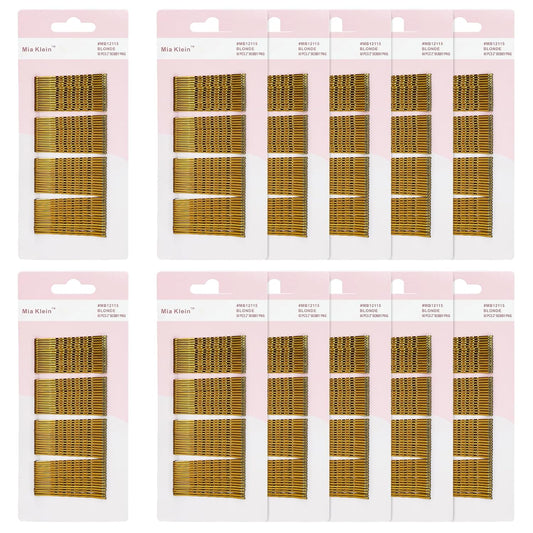 720 Count Bobby Pins 2 Inch, 60PCS Each-Pack of 12, Crimped Hair Pins, Non Slip Hair Accessories for Kids, Girls, and Women (Blonde)