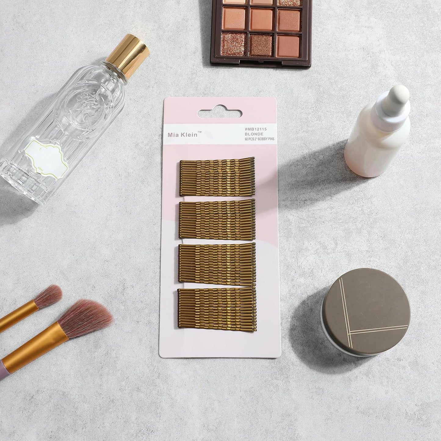 720 Count Bobby Pins 2 Inch, 60PCS Each-Pack of 12, Crimped Hair Pins, Non Slip Hair Accessories for Kids, Girls, and Women (Blonde)