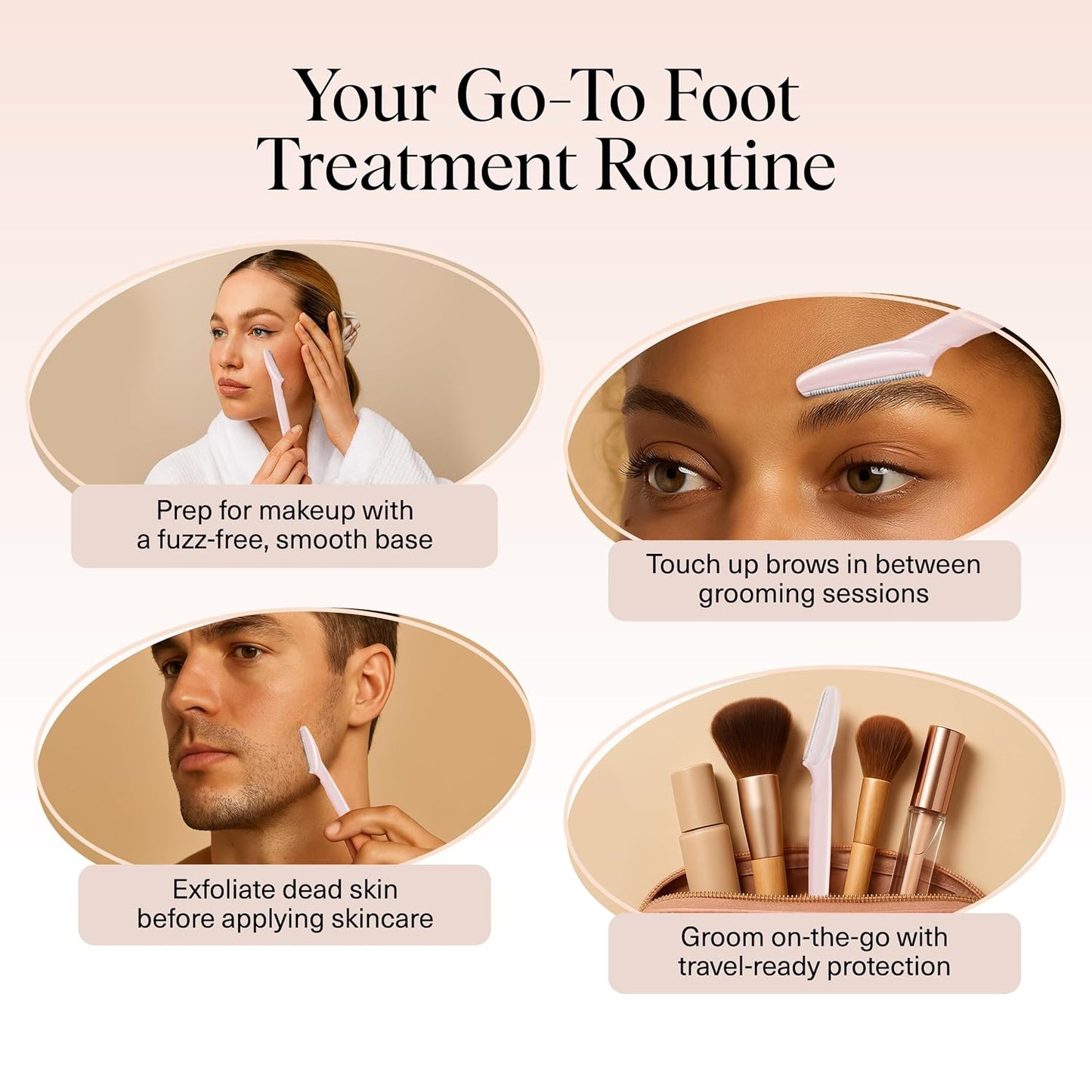 Kitsch Dermaplane Razor for Women Face – Face Razors for Women & Men, Eyebrow Trimmer & Face Shaver – Exfoliating Facial Razor & Skin Care Tool for Smoother Skin - Blush, 12 pcs