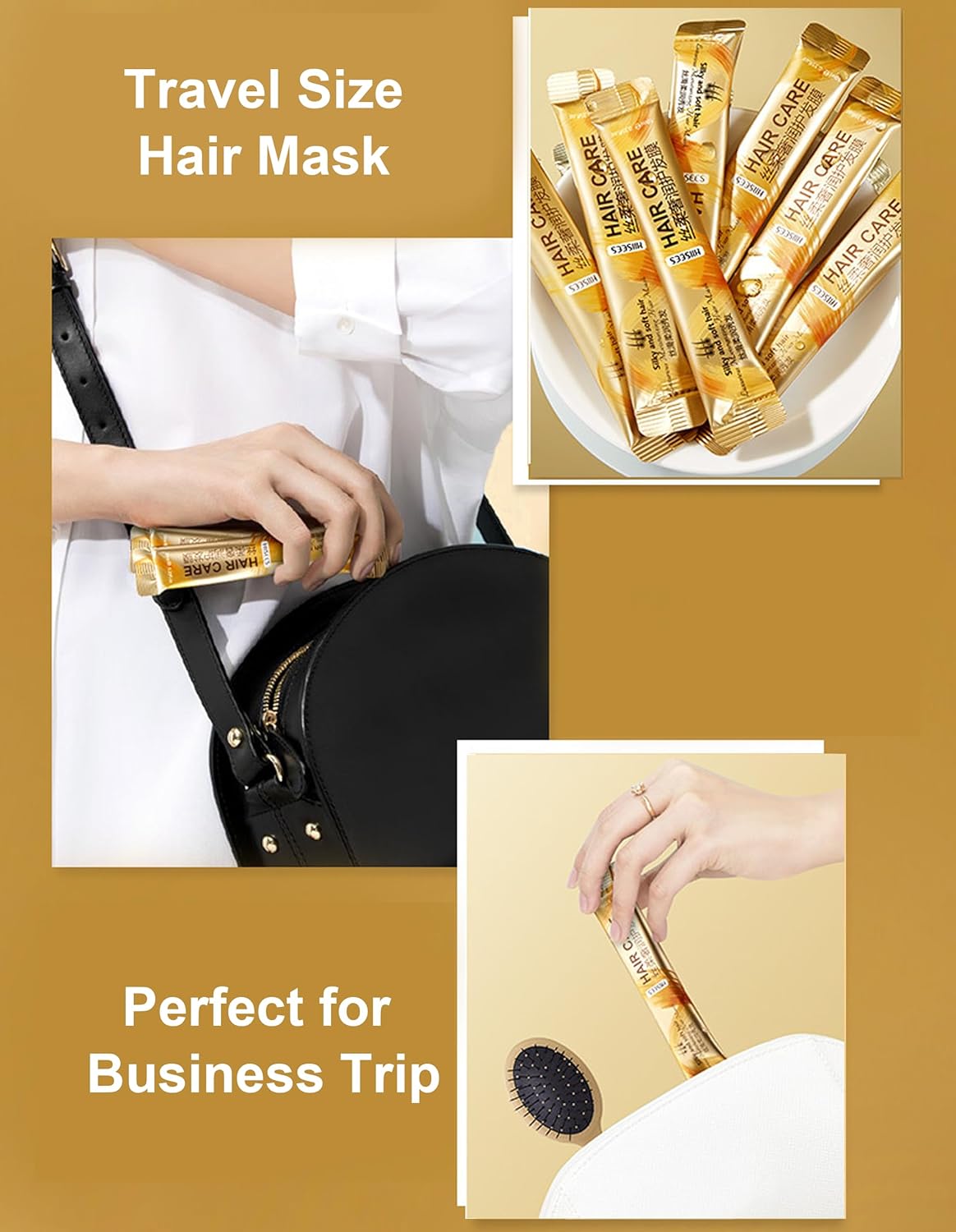 60PCS Mini Hair Mask (10ml Each) – Travel Size Hair Mask for Dry Damaged Hair & Frizzy Hair, Infused with Nourishing Serum, All Hair Types, Perfect for Thank You Gifts & Business Trips