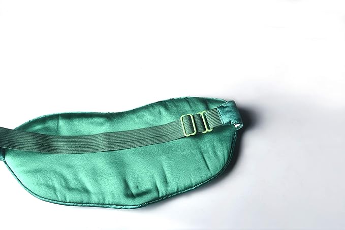 Silk Heated Sleep Eye Mask for Dry Eyes - Stye Treatment Graphene Eye Patches Hot Compress for Eyes, Relieves Dark Circles and Under-Eye Puffiness Belpharitis, Breathable eyeshade for Women Green