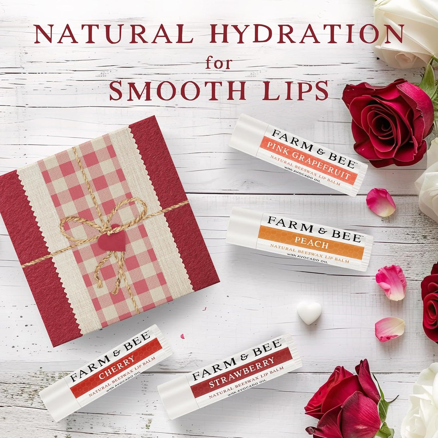 Natural Lip Balm – Gifts for Wife, Husband, Boyfriend, Girlfriend, Women, Men - Organic & Natural Ingredients - Moisturizing Lip Chapstick - Great Gift Idea for Valentines Day - 0.15oz (Pack of 4)