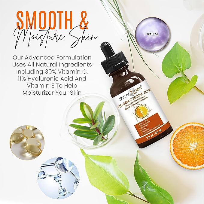 30% Vitamin C Serum for Face, Hyaluronic Acid & Vitamin E - Natural & Organic Anti Wrinkle & Skin Rejuvenator Moisturizer Vitamin C for All Skin - Anti Aging Serum (2 FL OZ)