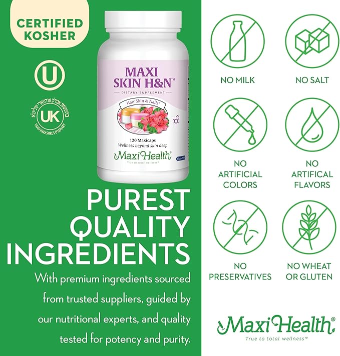 Hair Skin and Nails Vitamins for Women and Men with Hyaluronic Acid, Biotin, Vitamin A, Probiotics - Hair Vitamins for Hair Loss - Hair Growth Vitamins Supplement to Support Body Collagen, 60 Capsules