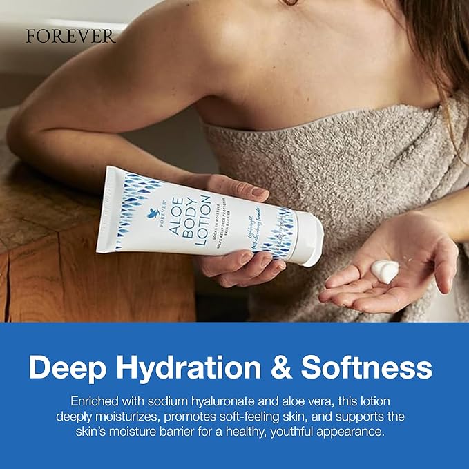 Forever Living - Aloe Body Lotion - Fast-Absorbing and Hydrating Moisturizer for Youthful Skin - Vegan and Gluten-Free - Light Floral Scent - 8 fl oz