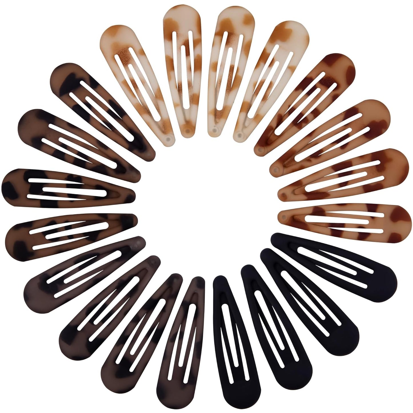 Small Hair Barrettes For Women No Slips Metal Snap Clips For Thin And Fine Hair,Matte Black Tortoiseshell,20 PCS,1.97 x 0.5 Inch.