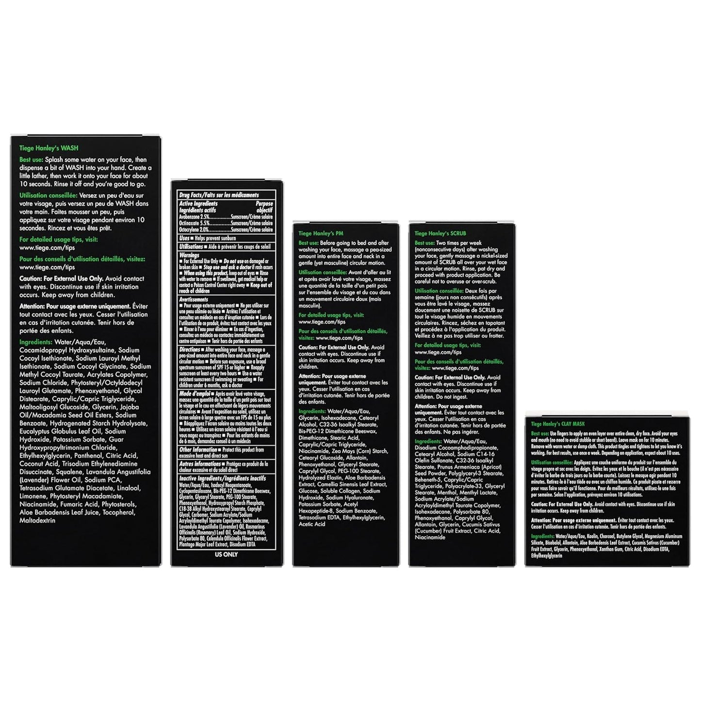 Tiege Hanley Men’s Skin Care Set 30 & 90 Days Routine (90 Day Routine - 5 Piece Set)