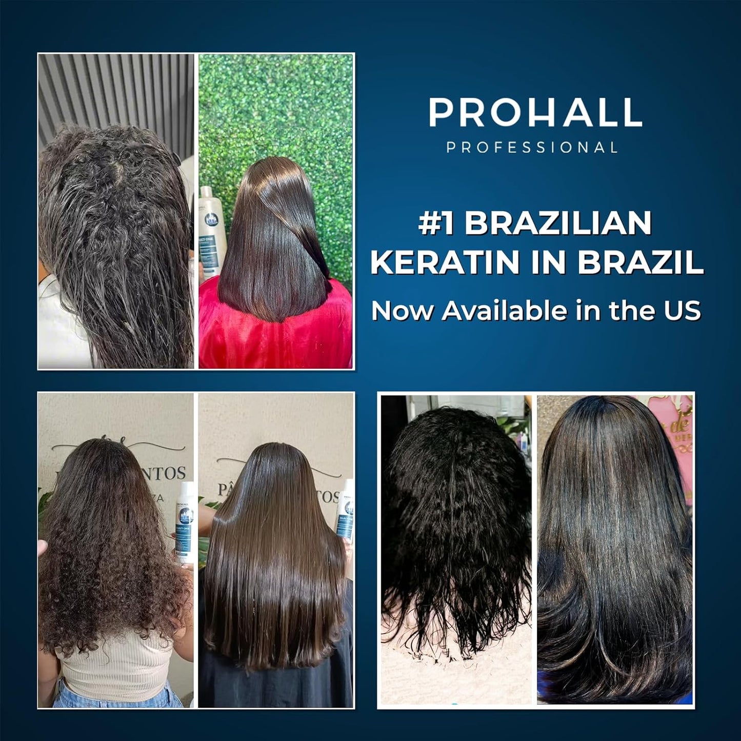 Brazilian Keratin Treatment Blowout Complex-PROHALL SELECT ONE 4.05 oz-Formaldehyde Free Keratin Hair Treatment at Home-Queratina Brasileña Keratina Para Alisar el Pelo Sin Formol-Pack of 2