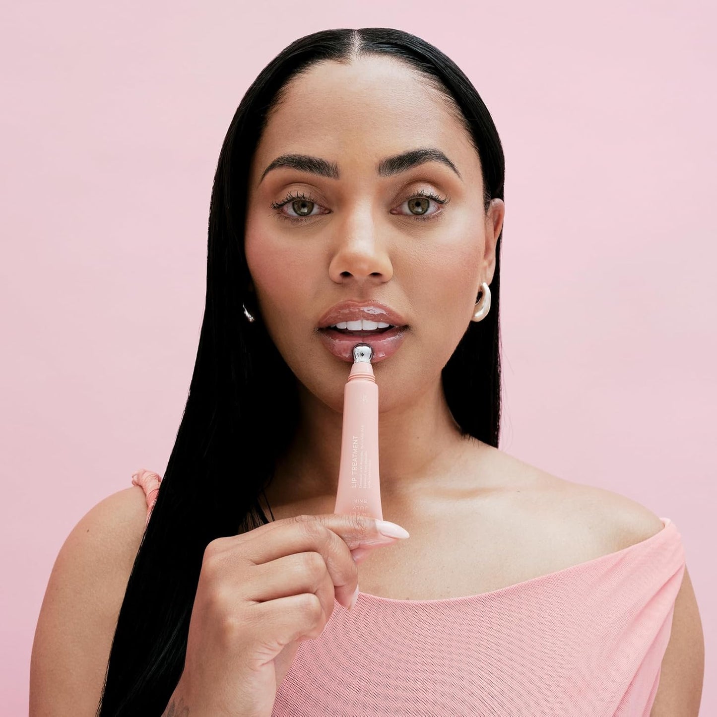 SWEET JULY SKIN Lip Treatment - Hydrating & Plumping Lip Balm with a Lip Peptide and Antioxidant Fruit Oils, Smooths & Softens, Vegan, Clean, 0.5 oz (Essential)