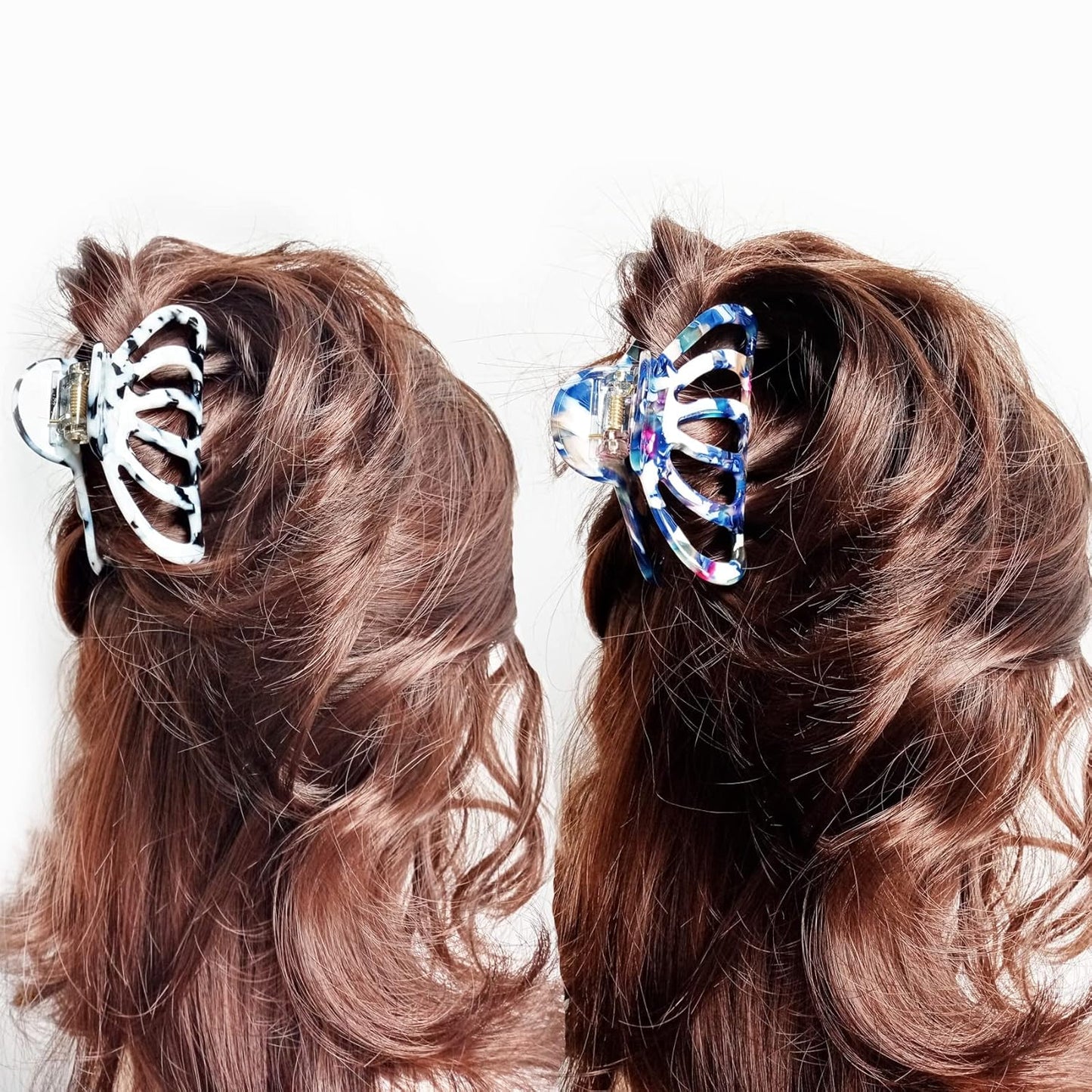 Bohemian Tortoise Shell Hair Clips Women Strong Grip Claw Clips, Ladies Acrylic Celluloid Medium Boho Hair Clips for Fine Thin Hair Accessories