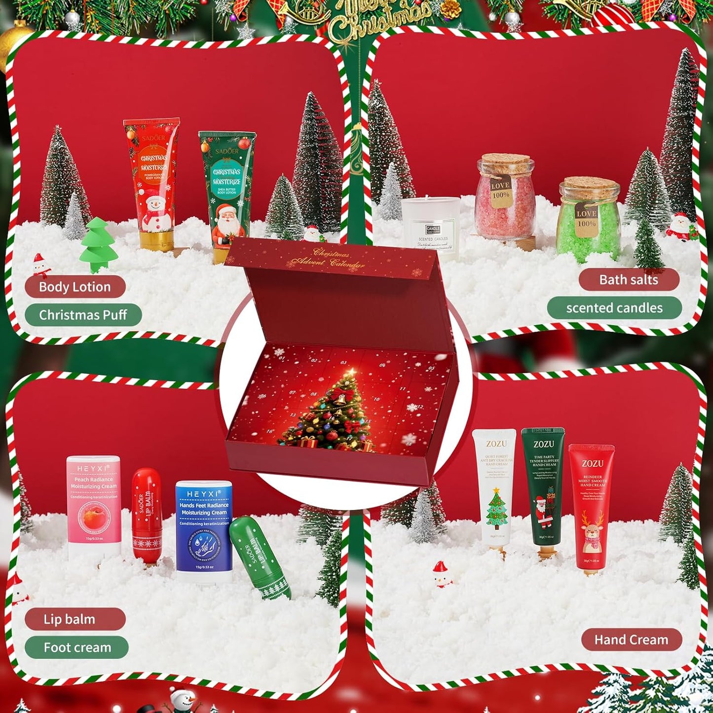 Beauty Advent Calendar 2025, Makeup Advent Calendar for Women, Teen Girls 24 Days, Bath and Body Gifts Sets, Christmas Gifts Baskets, Skincare Beauty Gift Baskets