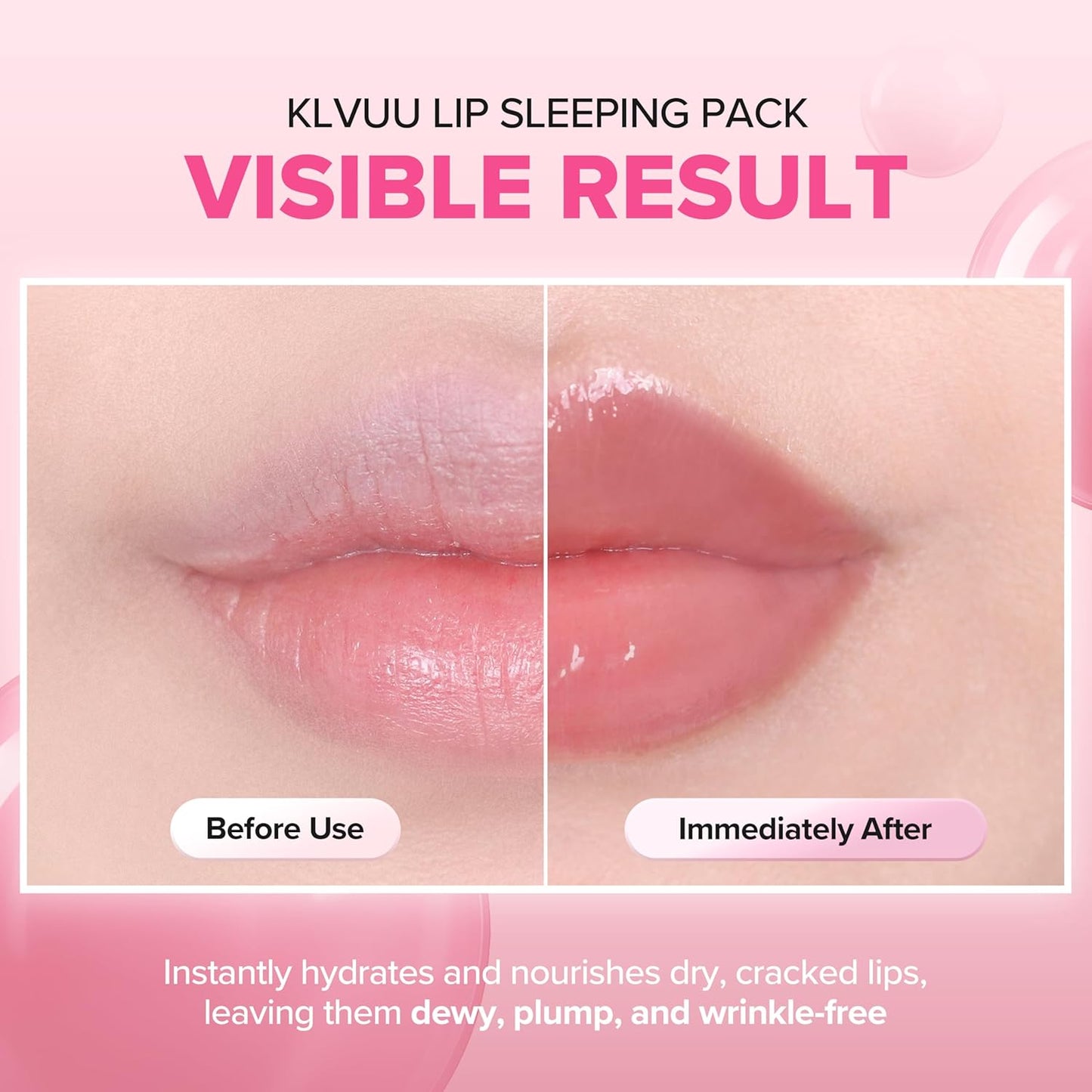 Klavuu Lip Mask Sleeping Pack (0.7oz) – Overnight Deep Hydrating Korean Lip Balm Treatment for Very Dry, Chapped Lips | Lip Lightening & Plumping with Instant Hydration | Gentle Exfoliating (Vanilla)