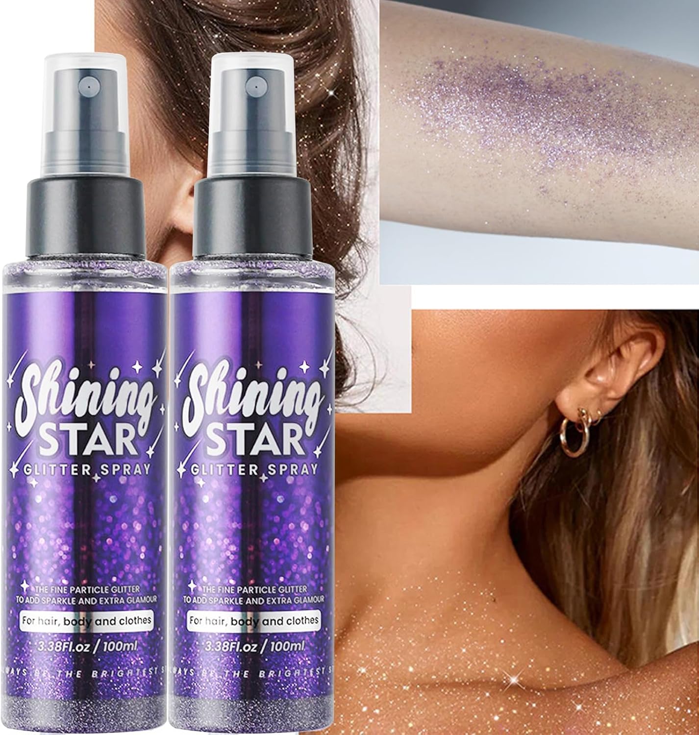 MEICOLY Liquid Body Glitter Spray,100ML(3.53OZ),Mardi Gras Outfit for Women,Mardi Gras Accessories,Glitter Hairspray,Sparkle Hair Spray,Glitter for Hair/Body/Face/Clothes,Body Shimmer for Skin