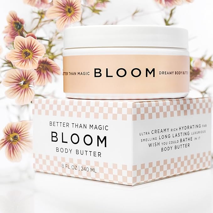 Better Than Magic Hydrating Shea Body Butter – Ultra-Moisturizing Cream for Velvety-Soft & Glowing Skin – Bloom Scent – 8 oz