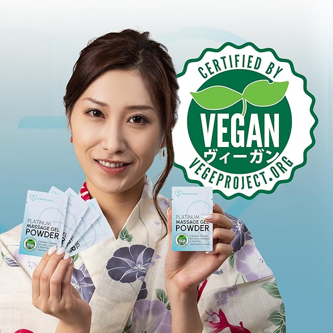 Premium Massage Gel Powder (Pack of 2) | 5g Travel Sachet Makes 500ml/ 16.9 fl oz | Made in Japan | Paraben & Glycerine Free