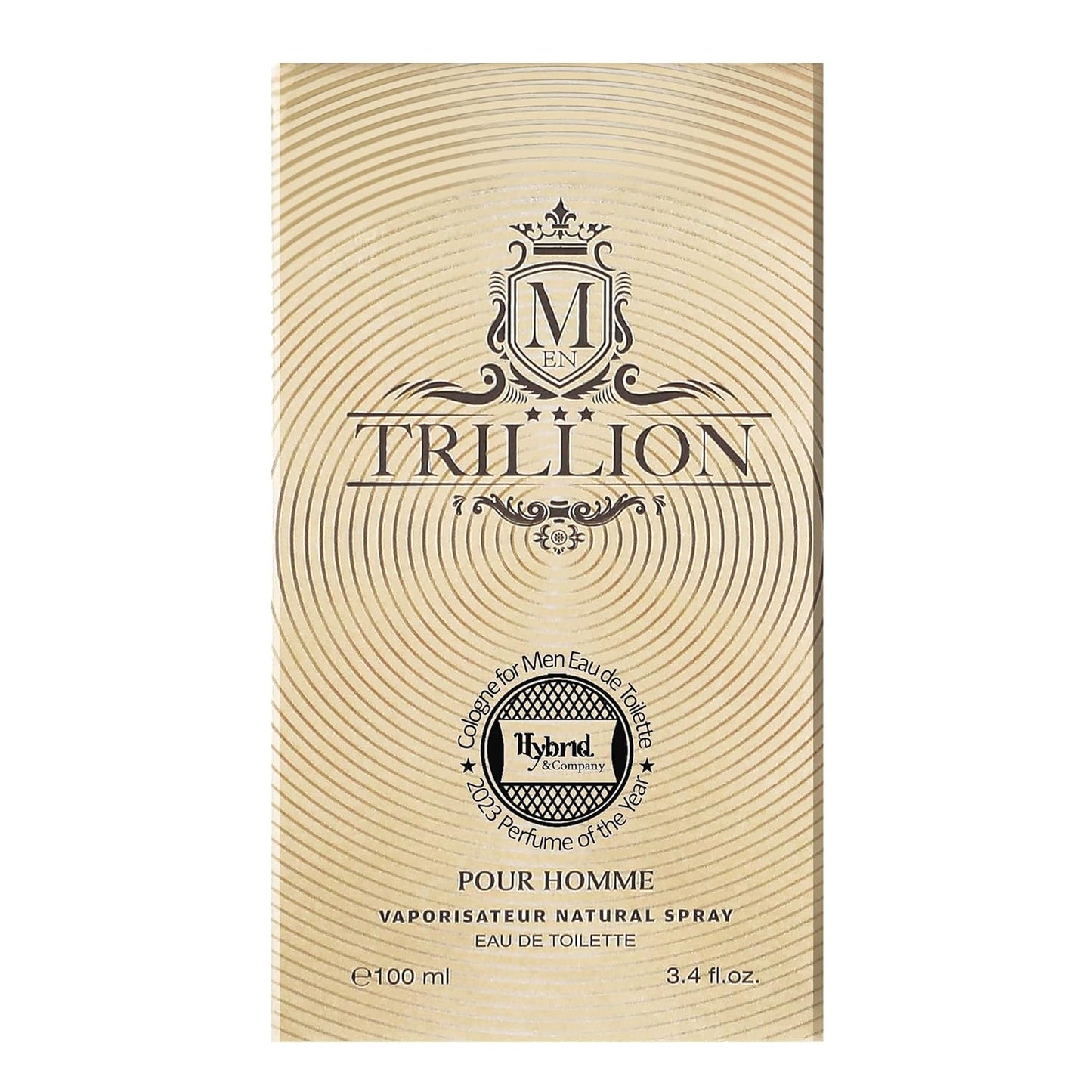 Hybrid & Company Trillion Pour Homme Eau De Toilette Natural Spray Vaporisateur,3.4FL.OZ