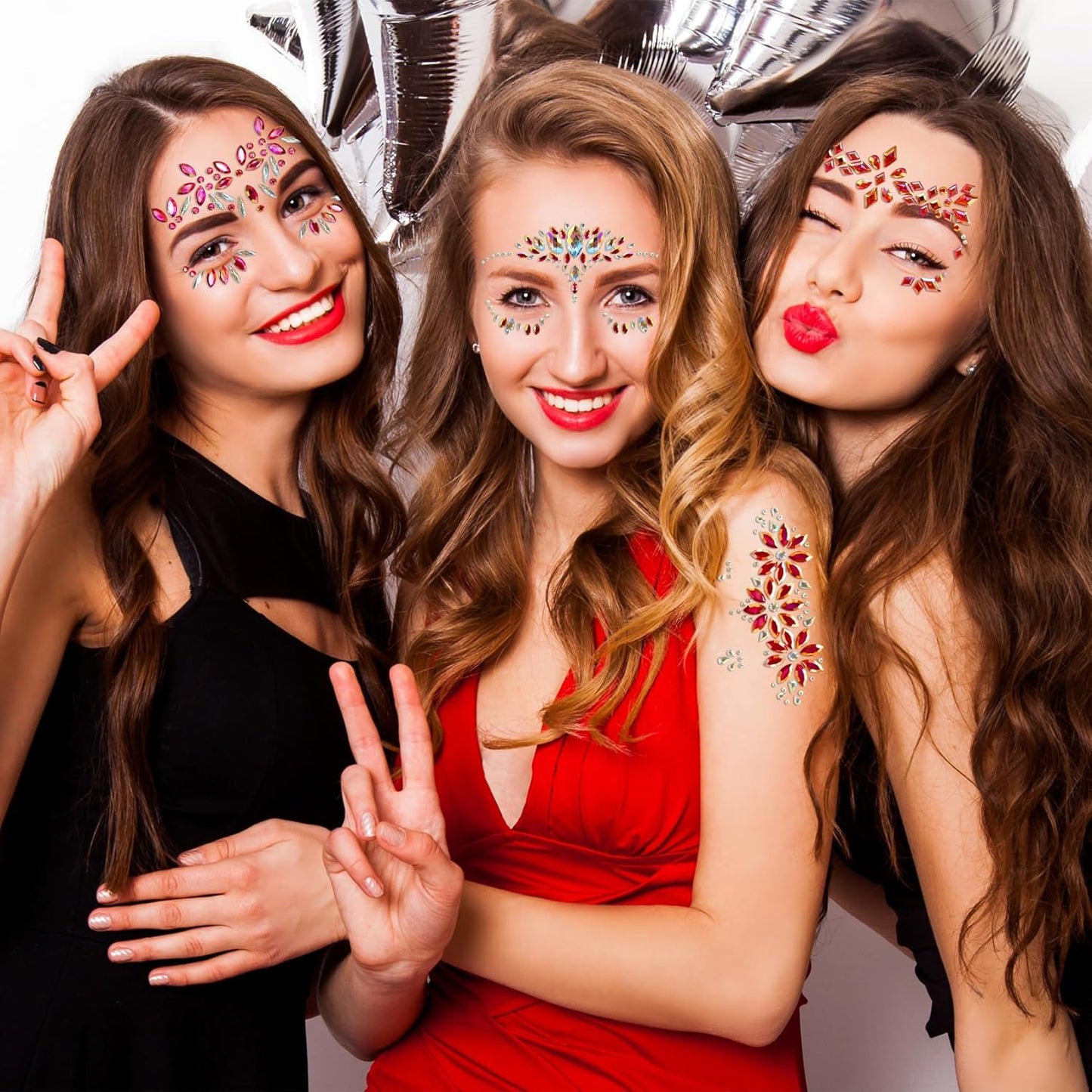 20 Sets Face Jewels Face Gems Mermaid Glitter Rhinestone Crystal Sticker Waterproof Eyes Face Temporary Tattoos for Party,Rave Festival,Carnival,Holiday Costumes,Rave Accessories,Makeup