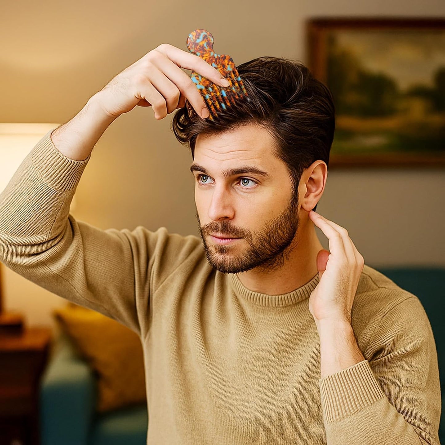 2PCS Acetate Hair Picks for women Curly Wide Tooth Hair Pick Comb Smooth Detangling Professional Hairs Styling Picks Comb Reducing Knots Afro Pick Styling Tool for Women Men Curly Hairs