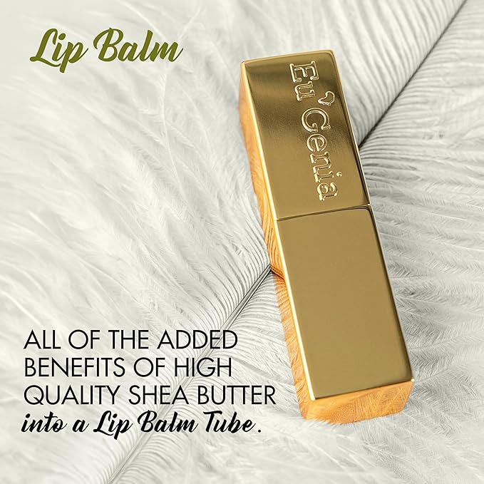 Eu'Genia Shea Face, Lip & Body Shea & Moringa 3-PC Gift Set – Hydrating Lip Balm, Nourishing Body Oil, 12oz Dermatological Shea Butter – Natural Skincare