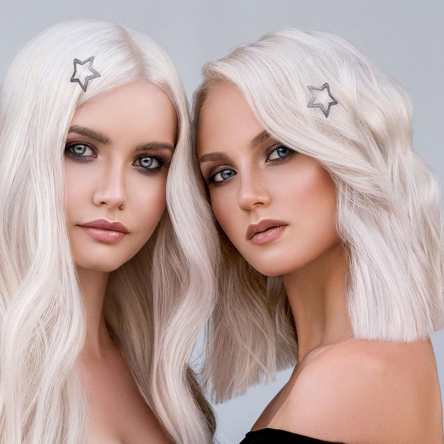 Joez Wonderful 20 Pcs Star Hair Clips, 1.18"/3cm Metal Snap Hair Clips, Cute Star Clips Hair Barrettes, Non-Slip Fashion Hair Accessories for Women (Silver Shiny)