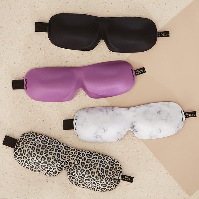 Bucky 40 Blinks No Pressure Printed Eye Mask for Travel & Sleep, Leopard, One Size