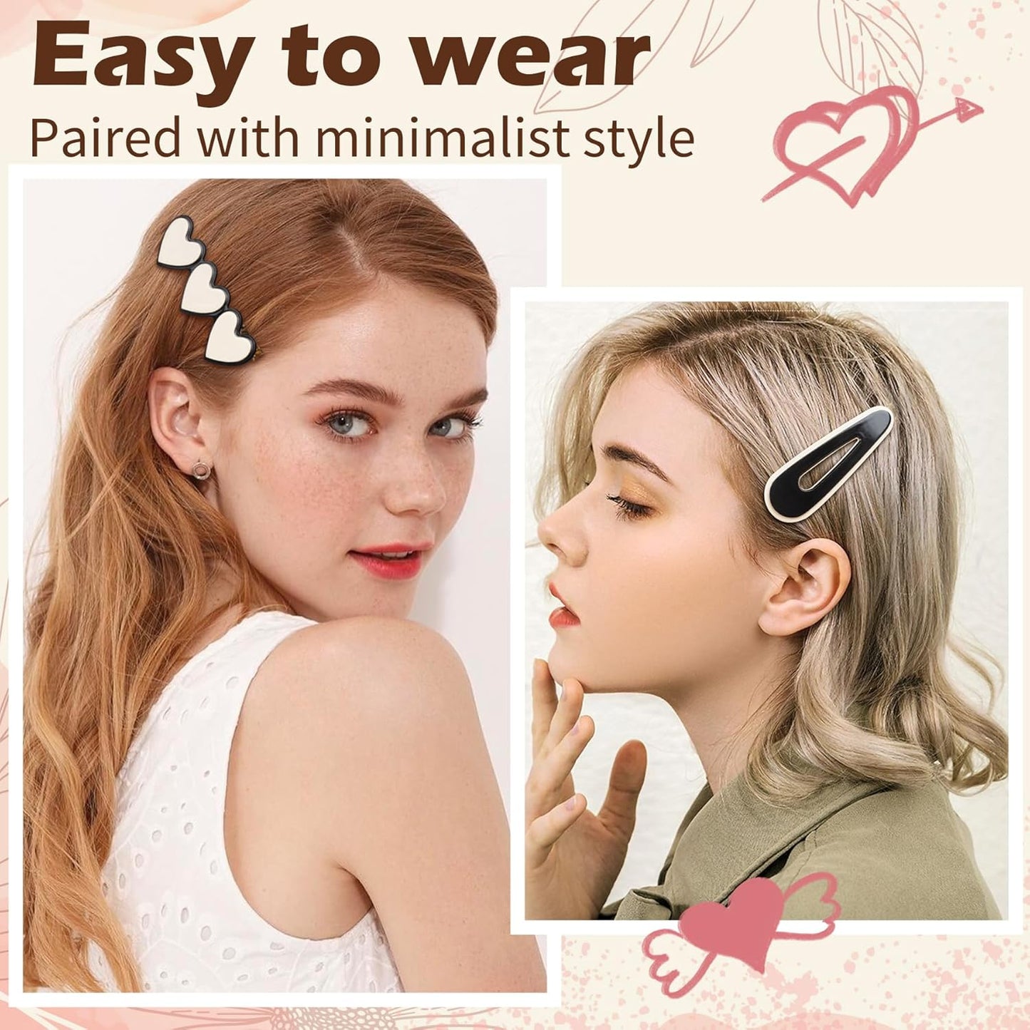 Gingbiss 18 Pcs Hair Clips for Women Girls, Black White Checker Cute Hair Barrettes with Storage Box, No Bend Korean Styling Minimalist Hair Accessories, Gift for Women Girls