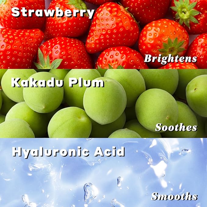 Volition Beauty Strawberry-C Brightening Serum with Vitamin C + Hyaluronic Acid 30ml/1oz | Vegan, Paraben-Free & Cruelty-Free