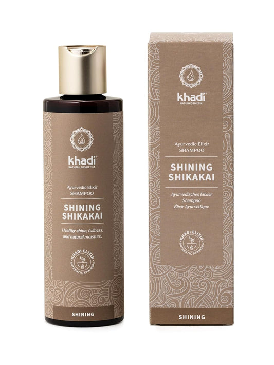 khadi SHINING SHIKAKAI Ayurvedic Shampoo – Protectively smoothes the hair structure – Shine & moisture – 100% natural & silicone-free – 6.7 fl oz