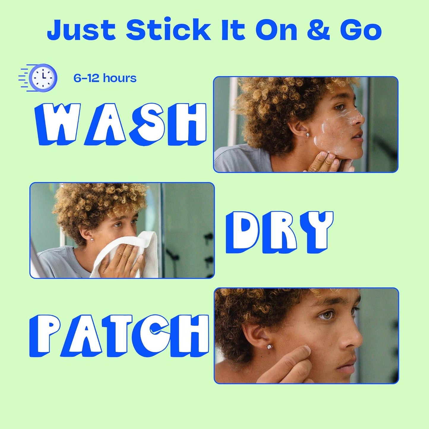 JB SKRUB The Pimple Patches for Face Acne, Ultra Discreet Clear Hydrocolloid Patches with Salicylic Acid & Niacinamide, Skin Care for Kids & Teens - 3 Packs of 25 Small, Medium & Large Spot Treatments