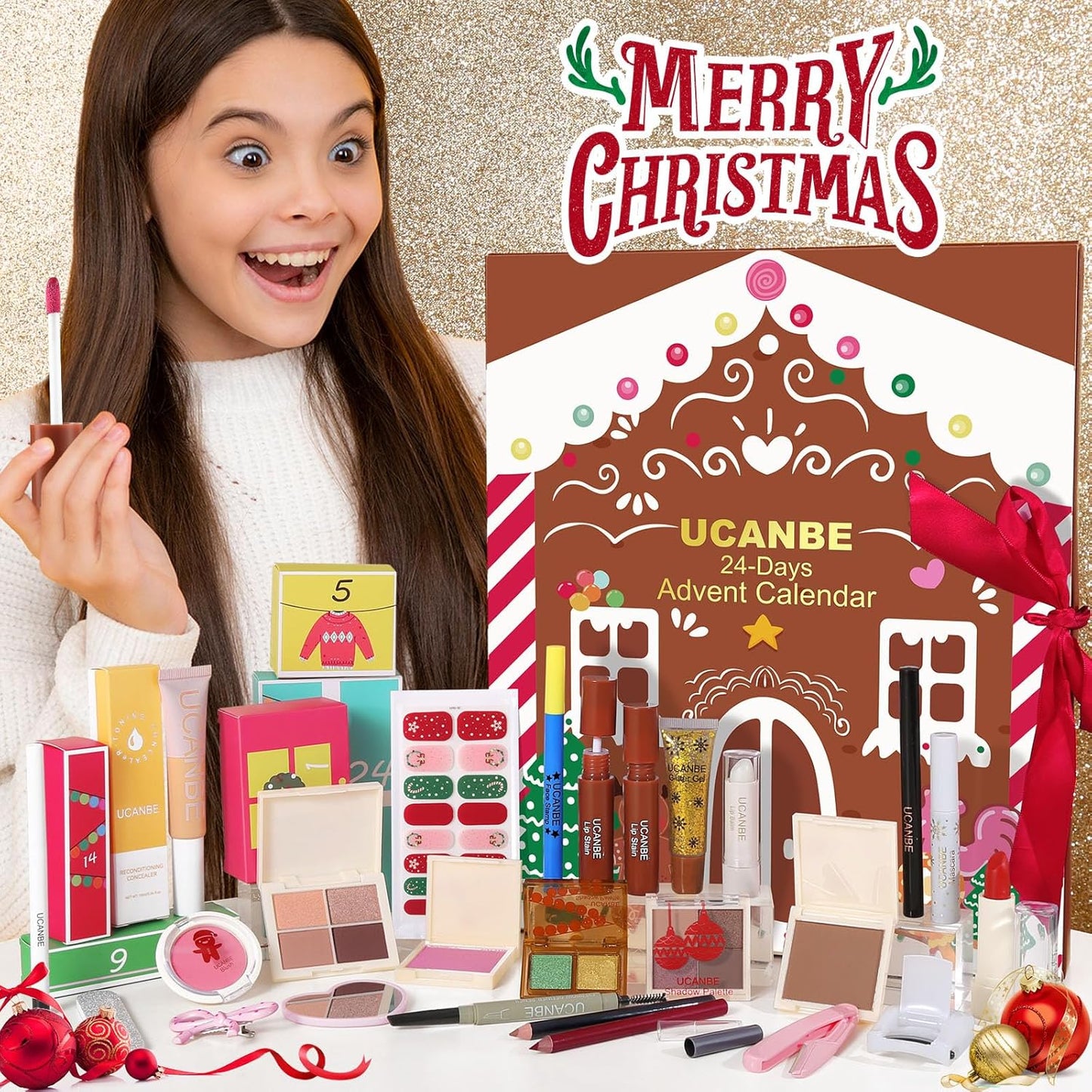 Makeup Advent Calendar 2025, 24 Days Individually Boxed Christmas Makeup Sets, 2025 Xmas Countdown Calendar Makeup & Cosmetic, Gift for Women Teens Girls