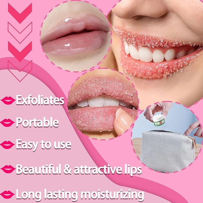 2PCS Lip Scrub Exfoliator,Gentle Lip Scrubber Exfoliator,Lip Exfoliator Scrub for Daily Lip Care,Lip Moisturizer for Nourishing Lip（Peach, Avocado）