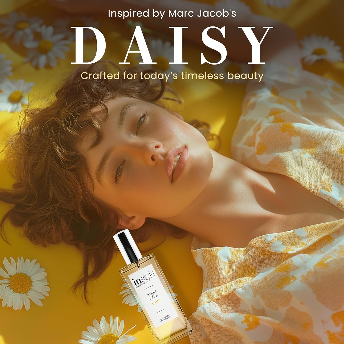 Instyle Fragrances, Inspired by Marc Jacobs' Daisy, Women’s Eau de Toilette, CLEAN, Vegan, Paraben-Free, Never Tested on Animals, 3.4 Fluid Ounces