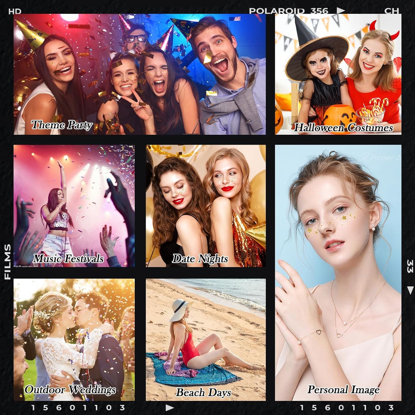 Glitter Freckles Face Tattoo,Freckles Temporary Face Tattoos, Body Face Glitter for Women Girls, Festival Outfits Rave Accessories, Country Concerts, Party, Makeup Glitter Patch 30PCS