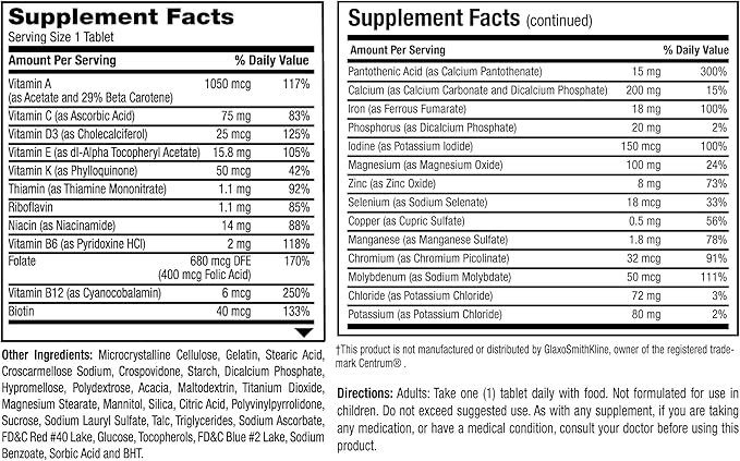 Earth's Splendor Women's Multivitamin, Overall Wellness Support, Multimineral Supplements, Helps Support Metabolism, Vitamin B12, Vitamin A, C, D, E, K, B6, Biotin (120 Immune Support Tablets)